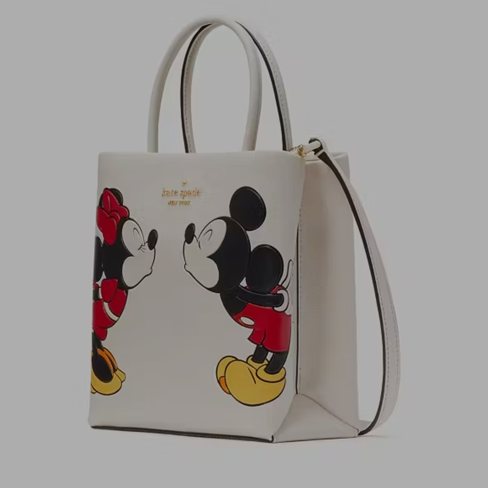 Kate Spade White Tote with Mickey and Minnie Design